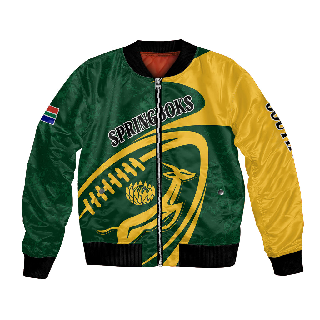 Personalised South Africa Rugby 2023 Bomber Jacket Bokke Champions Sporty Dynamics LT7 - Wonder Print Shop