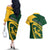 Personalised South Africa Rugby 2023 Couples Matching Off The Shoulder Long Sleeve Dress and Hawaiian Shirt Bokke Champions Sporty Dynamics LT7 - Wonder Print Shop