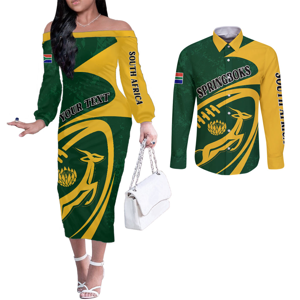 personalised-south-africa-rugby-2023-couples-matching-off-the-shoulder-long-sleeve-dress-and-long-sleeve-button-shirts-bokke-champions-sporty-dynamics