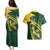 Personalised South Africa Rugby 2023 Couples Matching Puletasi Dress and Hawaiian Shirt Bokke Champions Sporty Dynamics LT7 - Wonder Print Shop