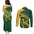 Personalised South Africa Rugby 2023 Couples Matching Puletasi Dress and Long Sleeve Button Shirts Bokke Champions Sporty Dynamics LT7 - Wonder Print Shop