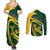 Personalised South Africa Rugby 2023 Couples Matching Summer Maxi Dress and Long Sleeve Button Shirts Bokke Champions Sporty Dynamics LT7 - Wonder Print Shop