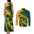 Personalised South Africa Rugby 2023 Couples Matching Tank Maxi Dress and Long Sleeve Button Shirts Bokke Champions Sporty Dynamics LT7 - Wonder Print Shop