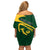 Personalised South Africa Rugby 2023 Off Shoulder Short Dress Bokke Champions Sporty Dynamics - Wonder Print Shop