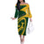 Personalised South Africa Rugby 2023 Off The Shoulder Long Sleeve Dress Bokke Champions Sporty Dynamics - Wonder Print Shop