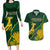 Personalised South Africa Rugby 2023 Couples Matching Long Sleeve Bodycon Dress and Hawaiian Shirt Bokke Champions Kente Ethnic LT7 - Wonder Print Shop