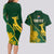 Personalised South Africa Rugby 2023 Couples Matching Long Sleeve Bodycon Dress and Hawaiian Shirt Bokke Champions Kente Ethnic LT7 - Wonder Print Shop