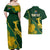 Personalised South Africa Rugby 2023 Couples Matching Off Shoulder Maxi Dress and Hawaiian Shirt Bokke Champions Kente Ethnic LT7 - Wonder Print Shop