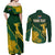 Personalised South Africa Rugby 2023 Couples Matching Off Shoulder Maxi Dress and Long Sleeve Button Shirts Bokke Champions Kente Ethnic LT7 - Wonder Print Shop