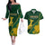 Personalised South Africa Rugby 2023 Couples Matching Off The Shoulder Long Sleeve Dress and Hawaiian Shirt Bokke Champions Kente Ethnic LT7 - Wonder Print Shop