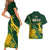 Personalised South Africa Rugby 2023 Couples Matching Short Sleeve Bodycon Dress and Hawaiian Shirt Bokke Champions Kente Ethnic LT7 - Wonder Print Shop