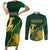 Personalised South Africa Rugby 2023 Couples Matching Short Sleeve Bodycon Dress and Long Sleeve Button Shirts Bokke Champions Kente Ethnic LT7 - Wonder Print Shop