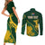 Personalised South Africa Rugby 2023 Couples Matching Short Sleeve Bodycon Dress and Long Sleeve Button Shirts Bokke Champions Kente Ethnic LT7 - Wonder Print Shop