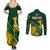 Personalised South Africa Rugby 2023 Couples Matching Summer Maxi Dress and Long Sleeve Button Shirts Bokke Champions Kente Ethnic LT7 - Wonder Print Shop