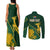 Personalised South Africa Rugby 2023 Couples Matching Tank Maxi Dress and Long Sleeve Button Shirts Bokke Champions Kente Ethnic LT7 - Wonder Print Shop