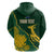 Personalised South Africa Rugby 2023 Hoodie Bokke Champions Kente Ethnic - Wonder Print Shop