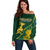 Personalised South Africa Rugby 2023 Off Shoulder Sweater Bokke Champions Kente Ethnic - Wonder Print Shop