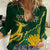 Personalised South Africa Rugby 2023 Women Casual Shirt Bokke Champions Kente Ethnic LT7