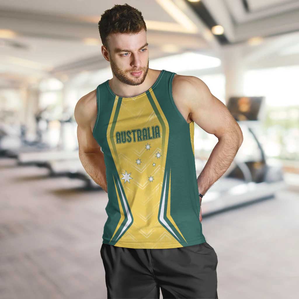 Australia 2024 Olympics Custom Men Tank Top Rise of the Roos - Wonder Print Shop