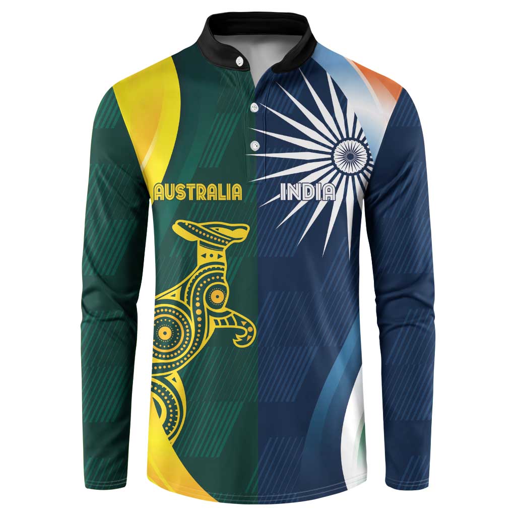 Custom India and Australia Cricket Button Sweatshirt Special Half-Half Mix LT7 - Wonder Print Shop