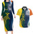 Custom India and Australia Cricket Couples Matching Long Sleeve Bodycon Dress and Hawaiian Shirt Special Half-Half Mix LT7 - Wonder Print Shop