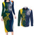 Custom India and Australia Cricket Couples Matching Long Sleeve Bodycon Dress and Long Sleeve Button Shirt Special Half-Half Mix LT7 - Wonder Print Shop