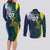 Custom India and Australia Cricket Couples Matching Long Sleeve Bodycon Dress and Long Sleeve Button Shirt Special Half-Half Mix LT7 - Wonder Print Shop