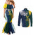 Custom India and Australia Cricket Couples Matching Mermaid Dress and Long Sleeve Button Shirt Special Half-Half Mix