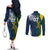 Custom India and Australia Cricket Couples Matching Off The Shoulder Long Sleeve Dress and Long Sleeve Button Shirt Special Half-Half Mix