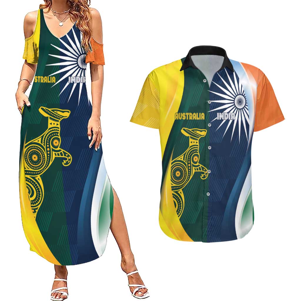 Custom India and Australia Cricket Couples Matching Summer Maxi Dress and Hawaiian Shirt Special Half-Half Mix LT7 - Wonder Print Shop