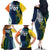 Custom India and Australia Cricket Family Matching Off The Shoulder Long Sleeve Dress and Hawaiian Shirt Special Half-Half Mix - Wonder Print Shop