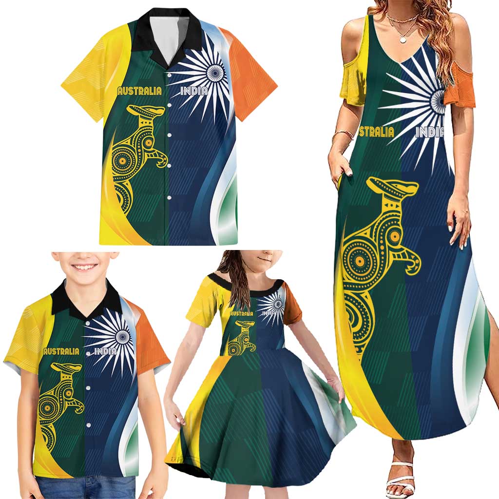 Custom India and Australia Cricket Family Matching Summer Maxi Dress and Hawaiian Shirt Special Half-Half Mix - Wonder Print Shop