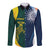 Custom India and Australia Cricket Long Sleeve Button Shirt Special Half-Half Mix - Wonder Print Shop