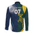 Custom India and Australia Cricket Long Sleeve Button Shirt Special Half-Half Mix - Wonder Print Shop