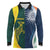 Custom India and Australia Cricket Long Sleeve Polo Shirt Special Half-Half Mix - Wonder Print Shop