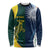 Custom India and Australia Cricket Long Sleeve Shirt Special Half-Half Mix - Wonder Print Shop