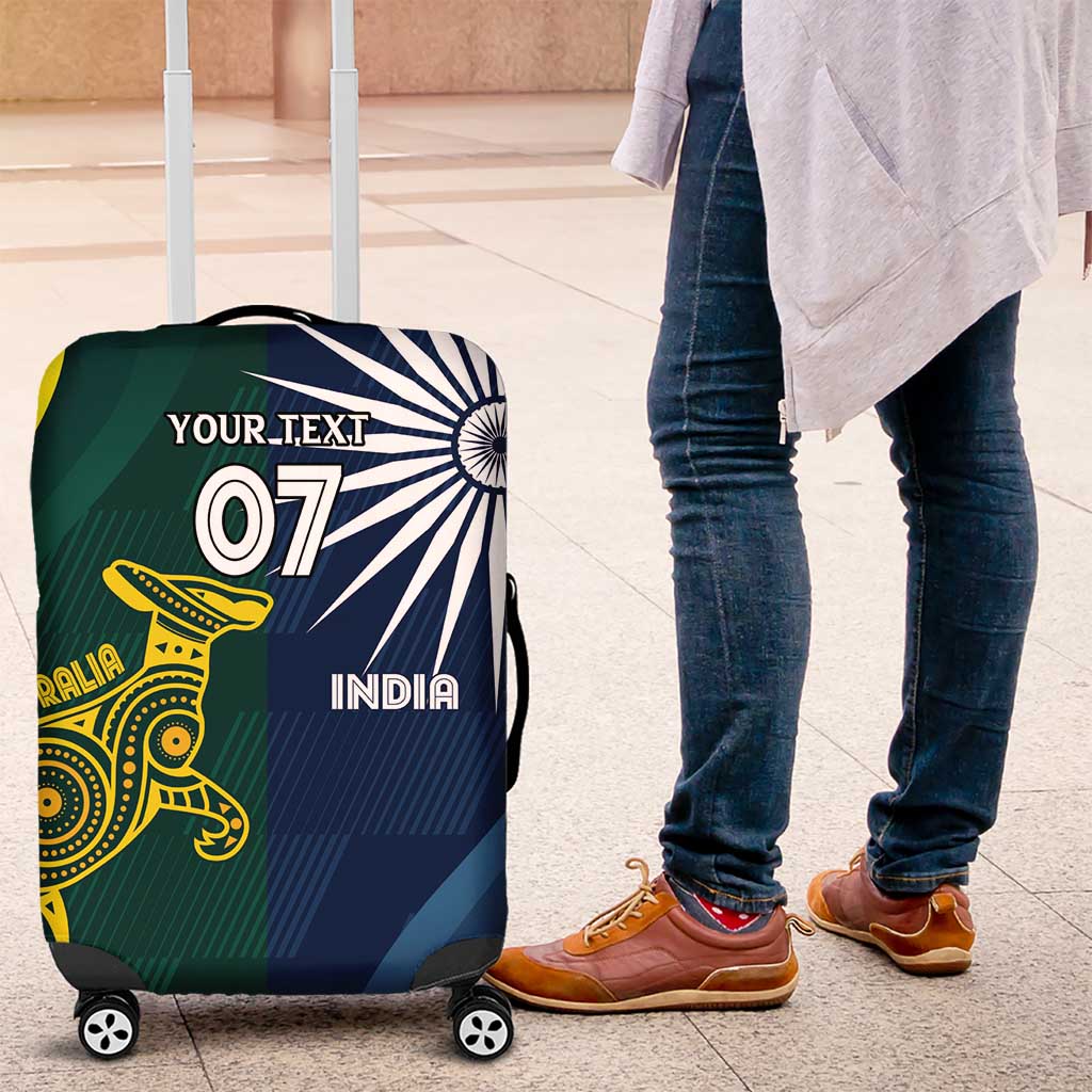 Custom India and Australia Cricket Luggage Cover Special Half-Half Mix