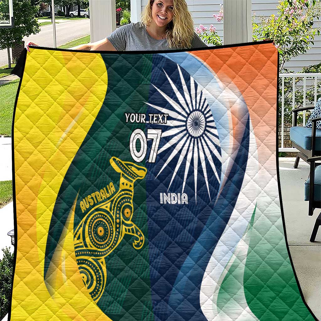 Custom India and Australia Cricket Quilt Special Half-Half Mix