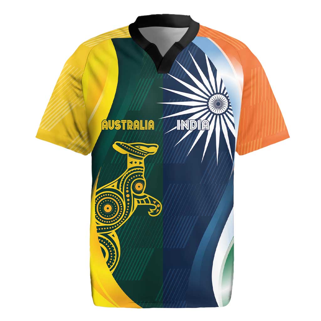 Custom India and Australia Cricket Rugby Jersey Special Half-Half Mix