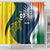 Custom India and Australia Cricket Shower Curtain Special Half-Half Mix