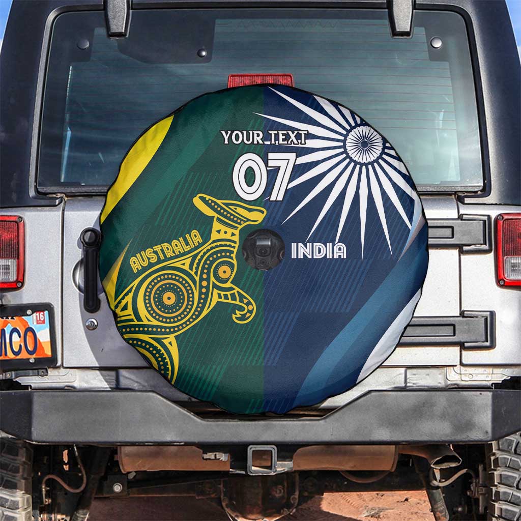 Custom India and Australia Cricket Spare Tire Cover Special Half-Half Mix