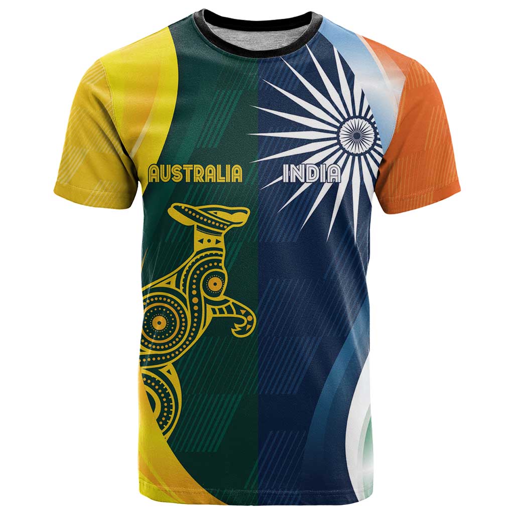 Custom India and Australia Cricket T Shirt Special Half-Half Mix