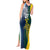 Custom India and Australia Cricket Tank Maxi Dress Special Half-Half Mix