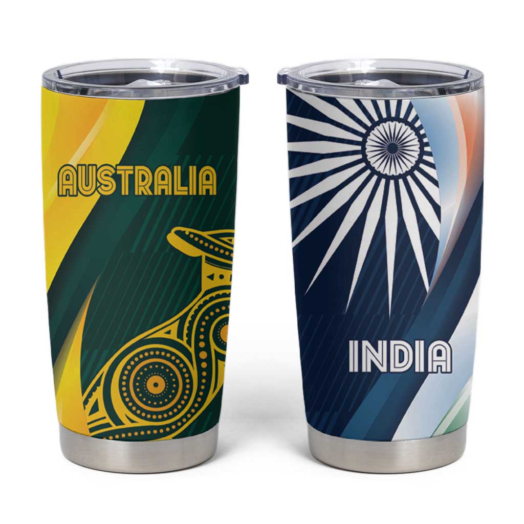 Custom India and Australia Cricket Tumbler Cup Special Half-Half Mix