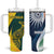 Custom India and Australia Cricket Tumbler With Handle Special Half-Half Mix