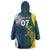 Custom India and Australia Cricket Wearable Blanket Hoodie Special Half-Half Mix