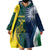 Custom India and Australia Cricket Wearable Blanket Hoodie Special Half-Half Mix