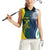 Custom India and Australia Cricket Women Sleeveless Polo Shirt Special Half-Half Mix