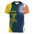 Custom India and Australia Cricket Women V-Neck T-Shirt Special Half-Half Mix