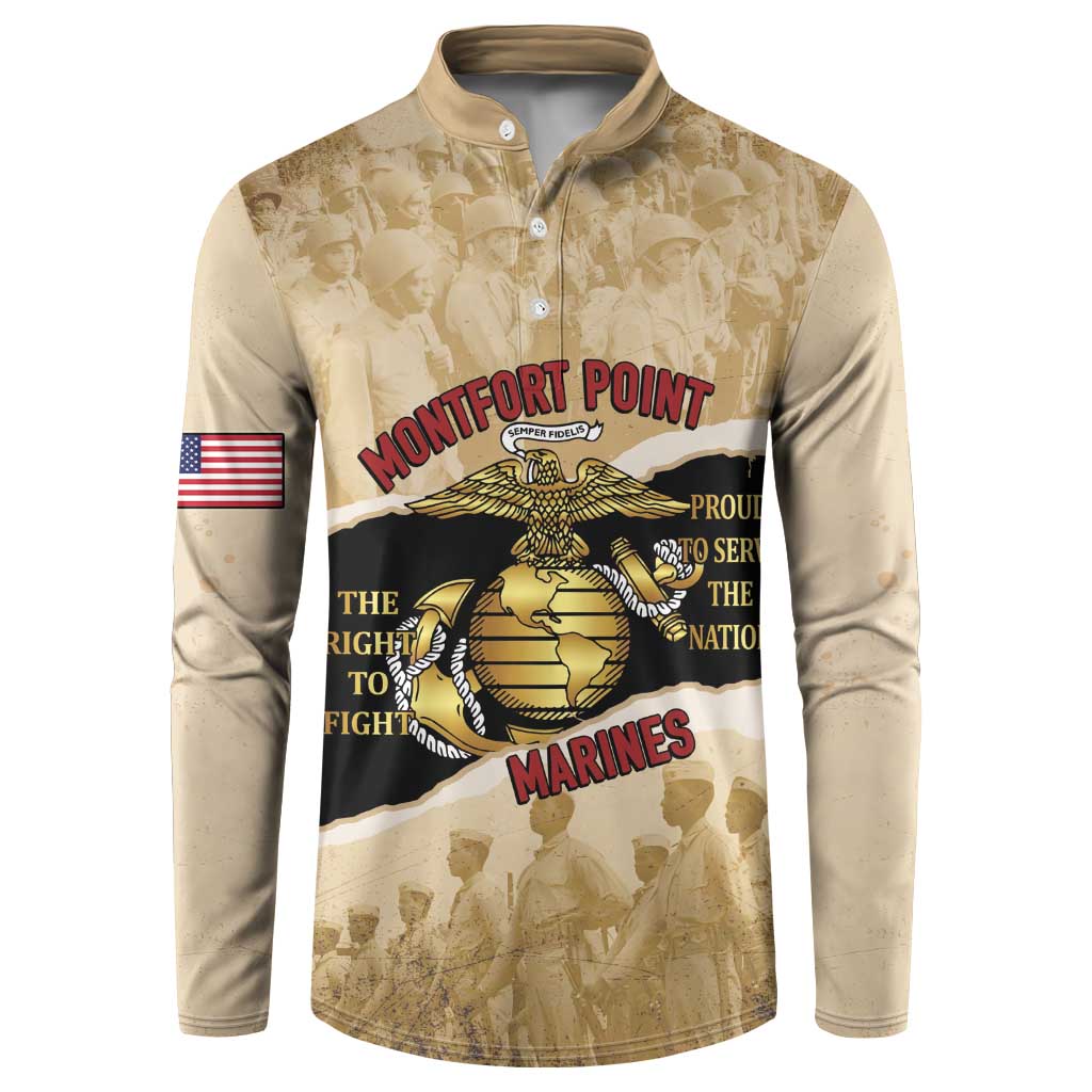 Montfort Point Marines Button Sweatshirt African American First To Fight Prejudice